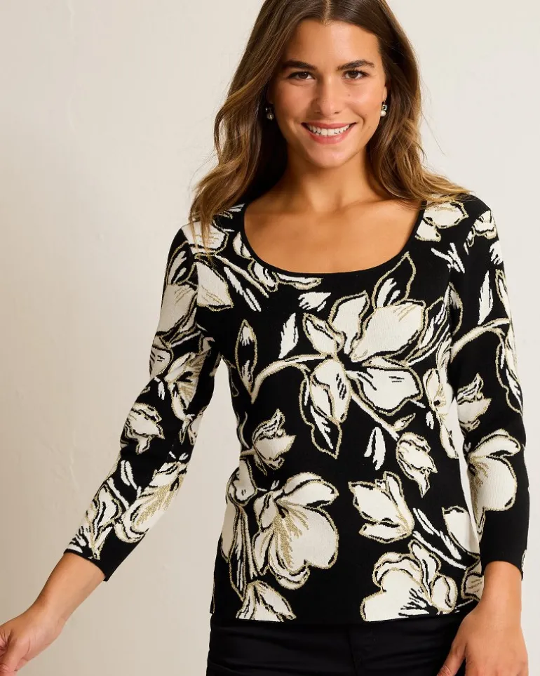 Online Tommy Bahama Noche Mar Jacquard Sweater Black