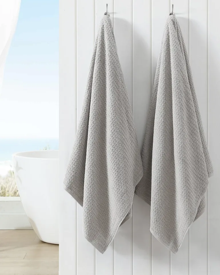 New Tommy Bahama Northern Pacific 2-Piece Bath Towel Set Grey
