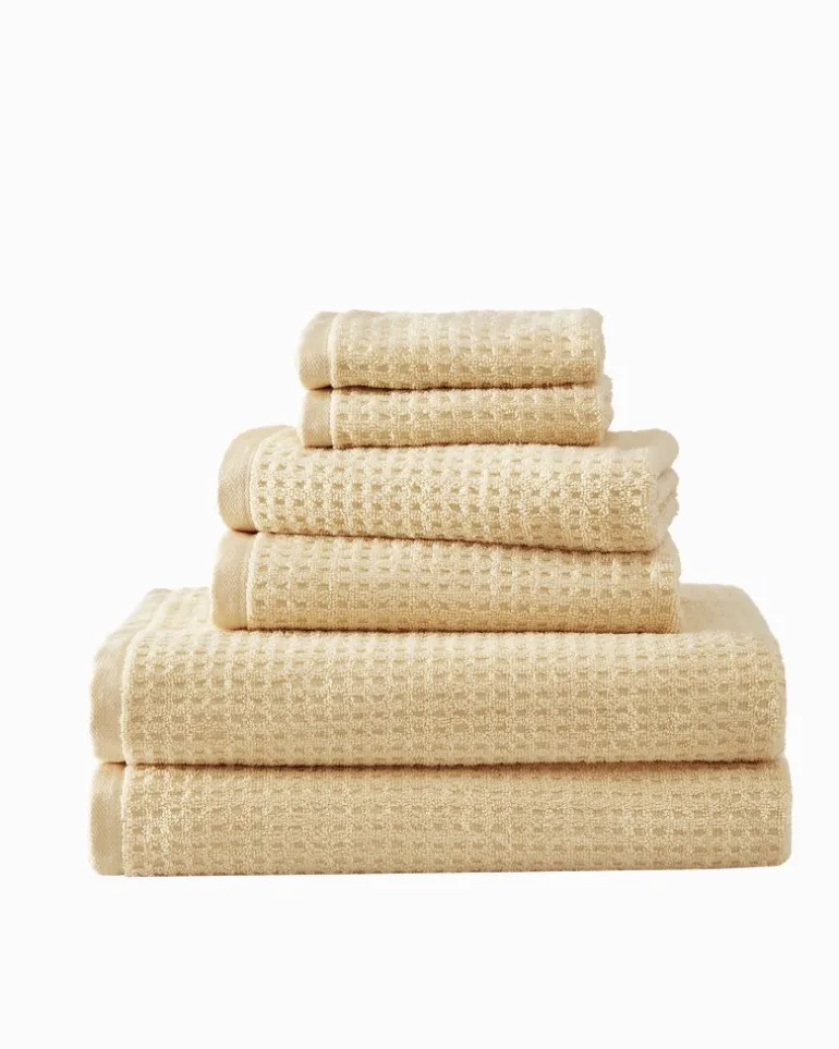 New Tommy Bahama Northern Pacific 6-Piece Bath Towel Set Yellow