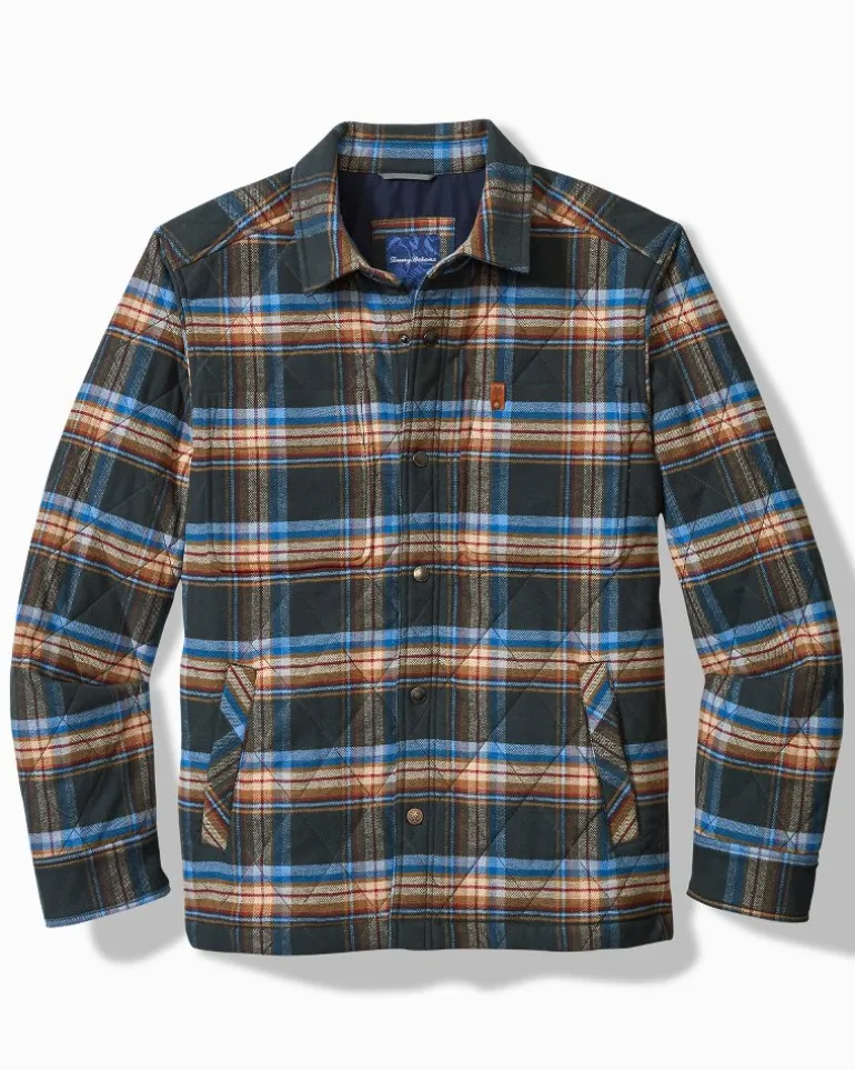 Clearance Tommy Bahama Oak Harbor Flannel Shirt Jacket Deep Slate