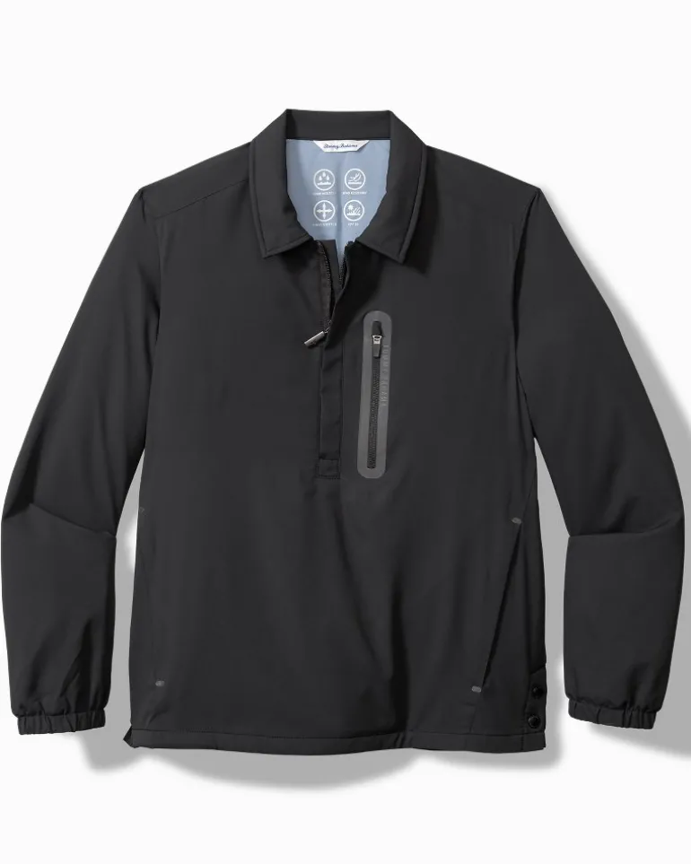 Store Tommy Bahama Ocean Driver Performance Popover Jacket Jet Black