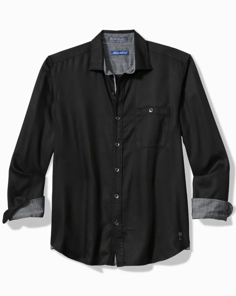 Online Tommy Bahama Ocean Wash Twill Long-Sleeve Shirt Black