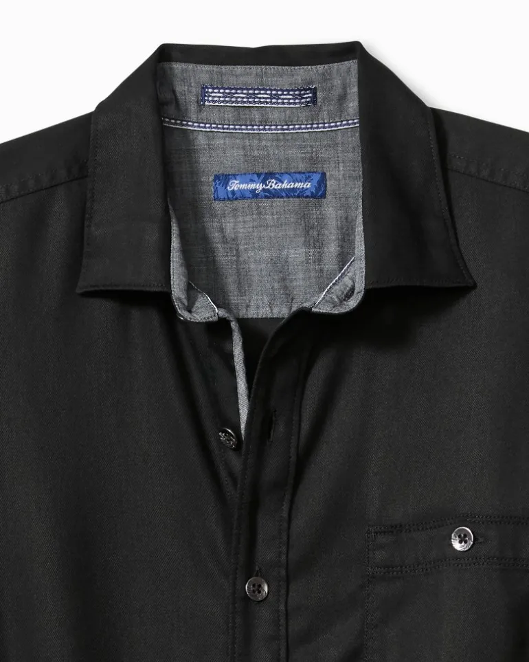 Online Tommy Bahama Ocean Wash Twill Long-Sleeve Shirt Black
