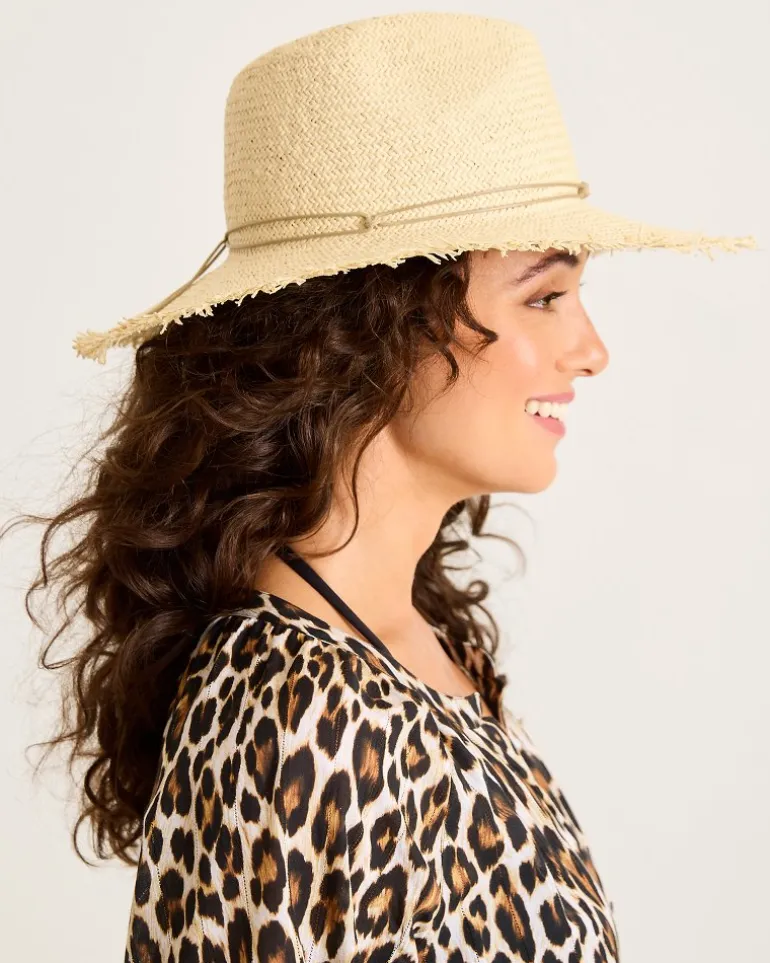 Flash Sale Tommy Bahama Packable Fringed Continental Hat Natural/Natural