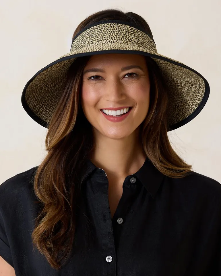 Online Tommy Bahama Packable Ultra-Braid Visor Black Multi