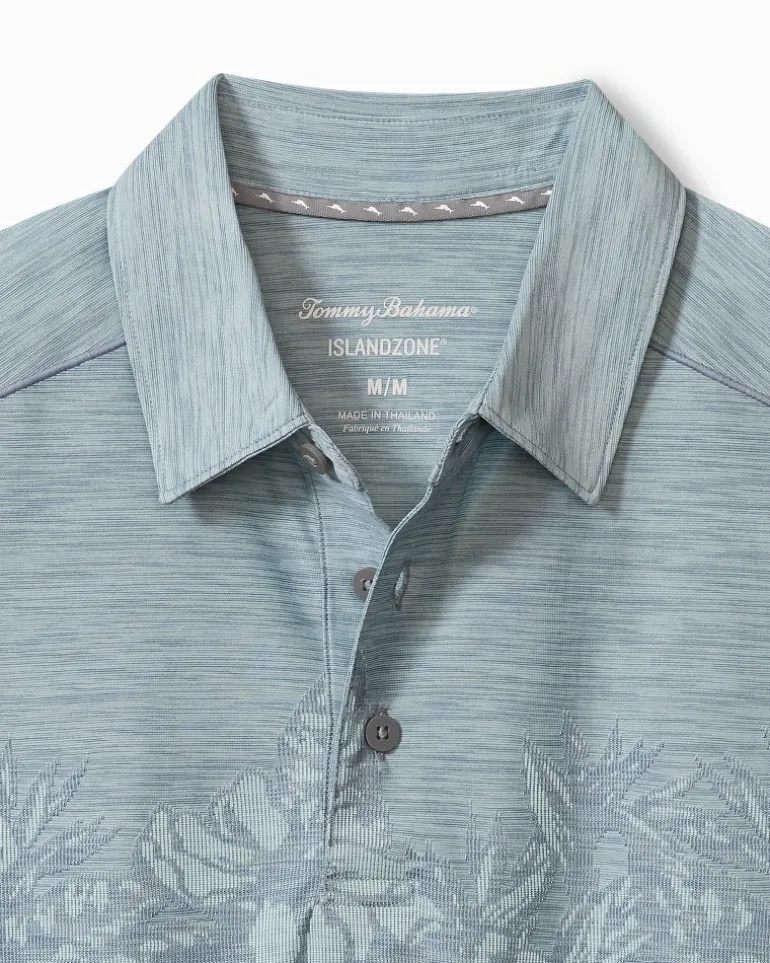 New Tommy Bahama Palm Coast Hibiscus Border IslandZone® Polo Sterling Blue