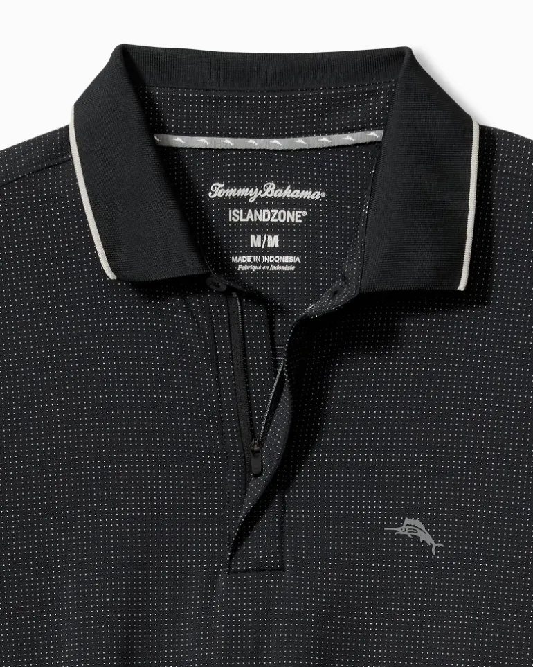 Shop Tommy Bahama Palm Desert Fairway IslandZone® Long-Sleeve Polo Jet Black