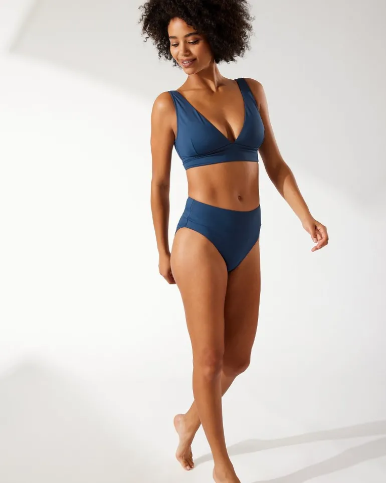 Fashion Tommy Bahama Palm Modern® High-Waist Bikini Bottoms Midnight Sea