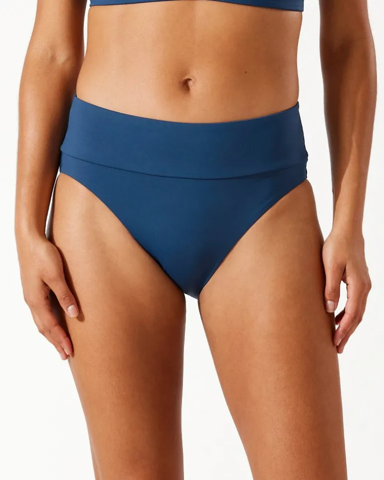 Fashion Tommy Bahama Palm Modern® High-Waist Bikini Bottoms Midnight Sea