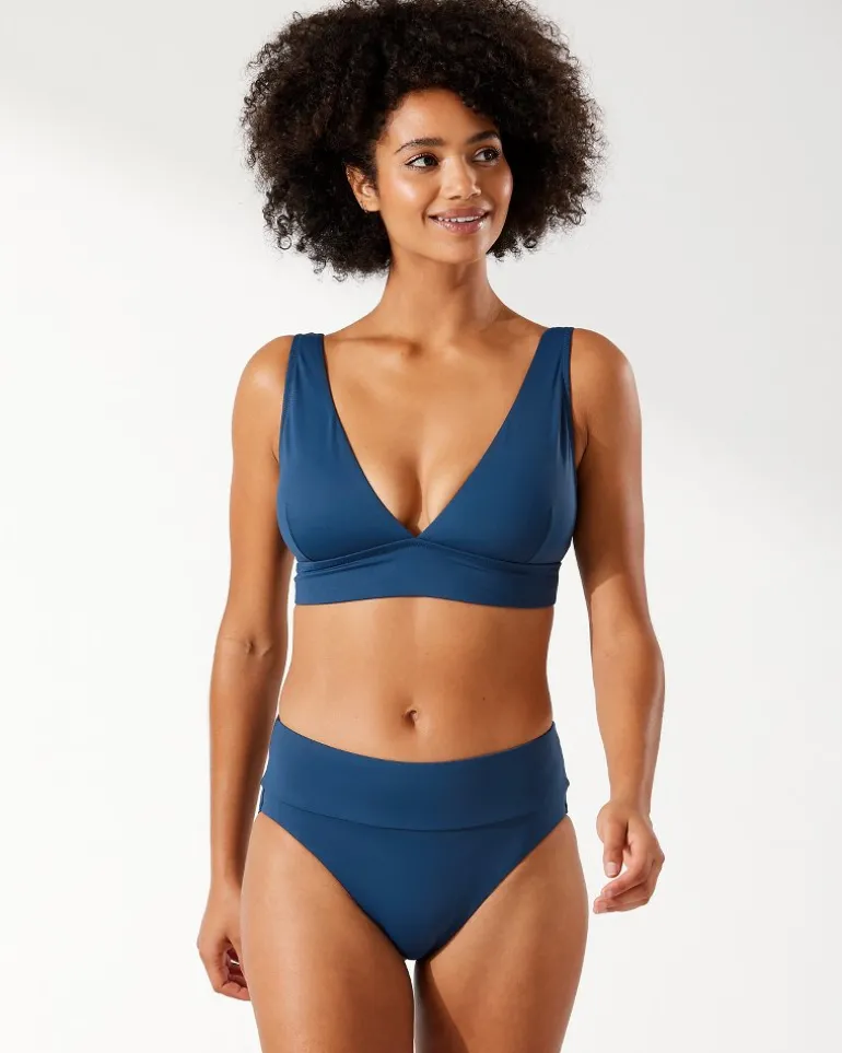 Best Sale Tommy Bahama Palm Modern® V-Neck Bikini Top Midnight Sea