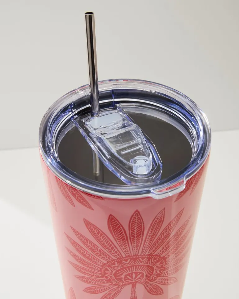 palmetto_frond_oz_tumbler_2.webp Sale Tommy Bahama Palmetto Frond 30-oz. Tumbler Red