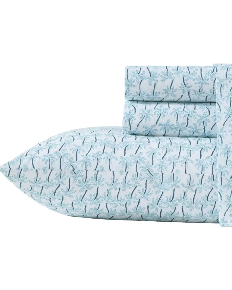 Discount Tommy Bahama Palmtastic 4-Piece King Sheet Set Blue