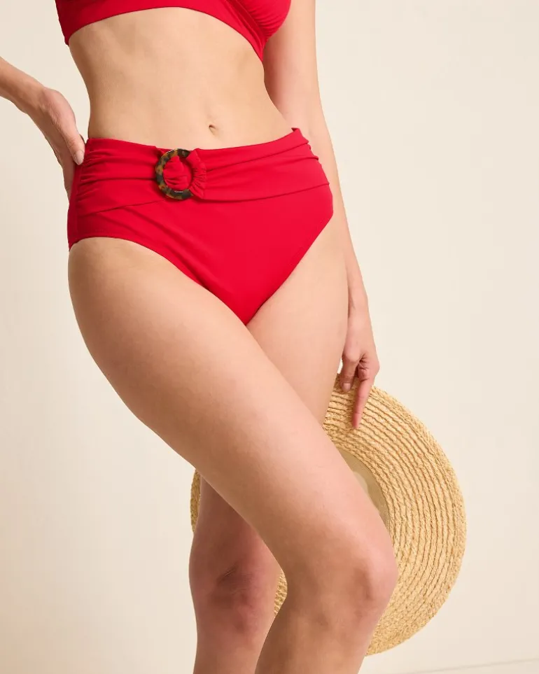 Cheap Tommy Bahama Pearl High-Waist Bikini Bottoms Red Hibiscus