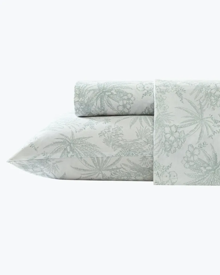pen_and_ink_piece_queen_sheet_set_2.webp Clearance Tommy Bahama Pen and Ink 4-Piece Queen Sheet Set Spring Green