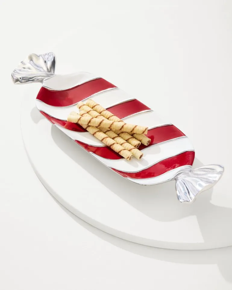 Shop Tommy Bahama Peppermint Candy Dish Red/White