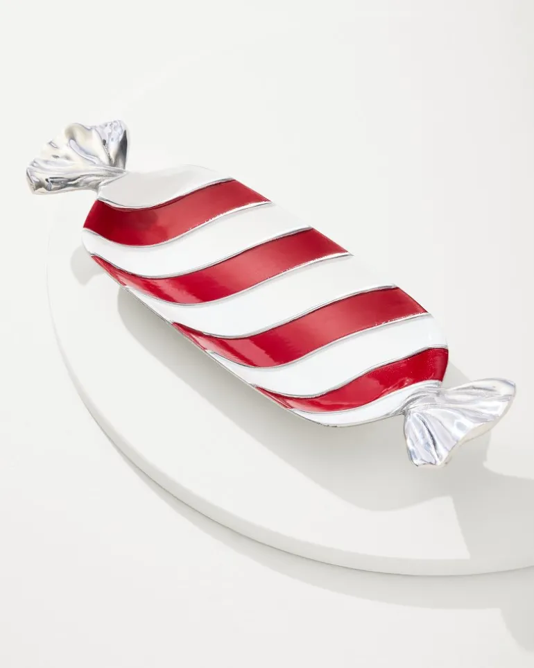 Shop Tommy Bahama Peppermint Candy Dish Red/White