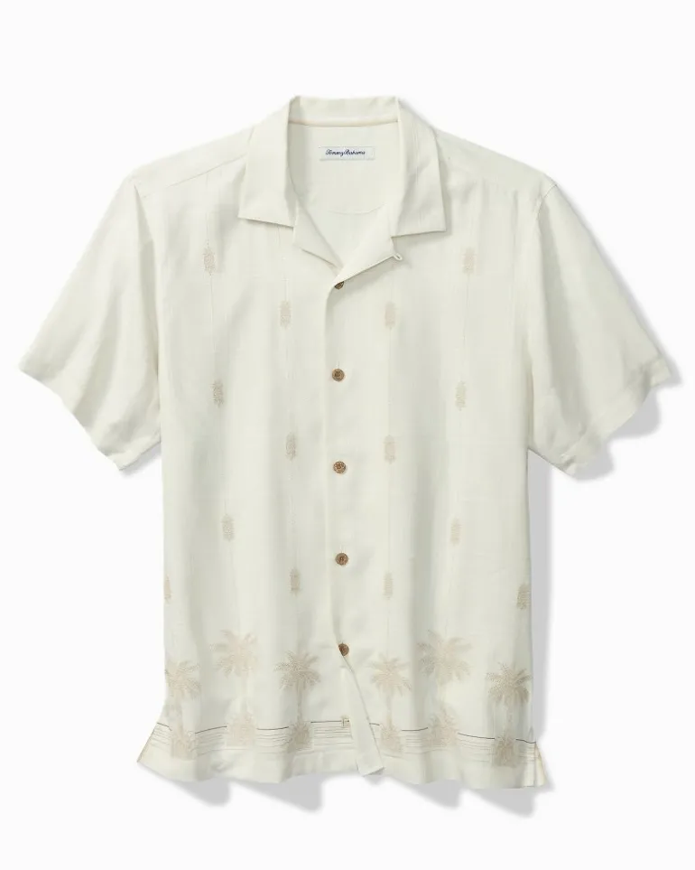 Cheap Tommy Bahama Pina Palms Embroidered Silk Camp Shirt Continental