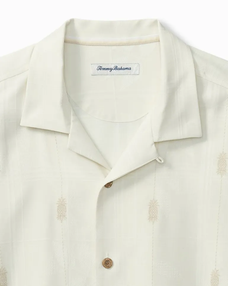 Cheap Tommy Bahama Pina Palms Embroidered Silk Camp Shirt Continental