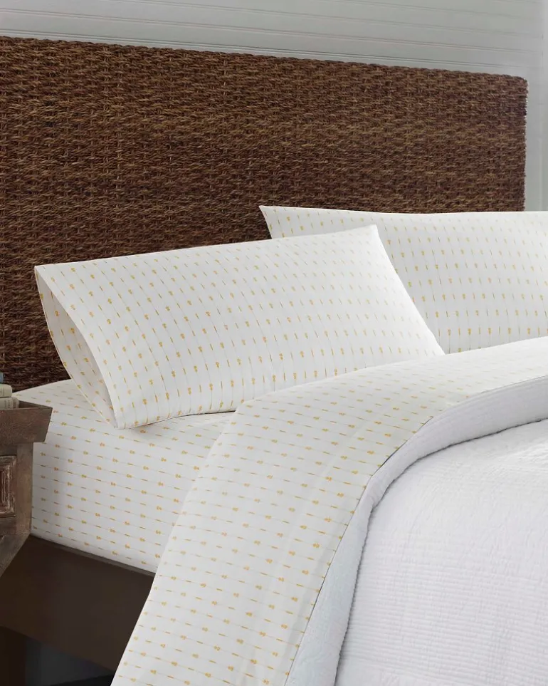 Hot Tommy Bahama Pineapple Pinstripe 4-Piece King Sheet Set Yellow