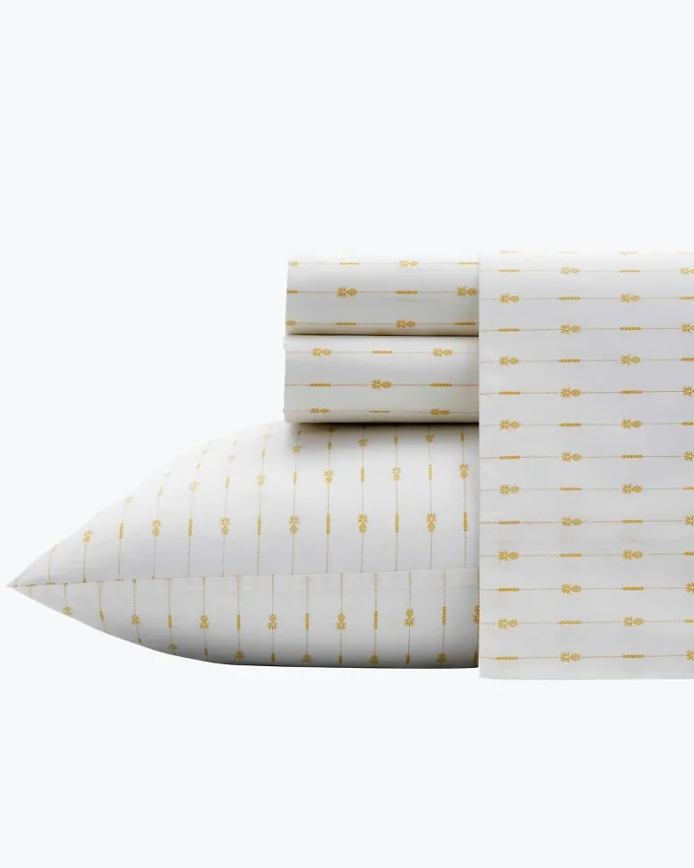 Hot Tommy Bahama Pineapple Pinstripe 4-Piece King Sheet Set Yellow