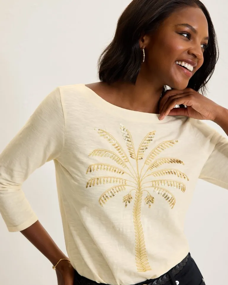 Cheap Tommy Bahama Puerta Del Sol Lux 3/4-Sleeve T-Shirt Coconut