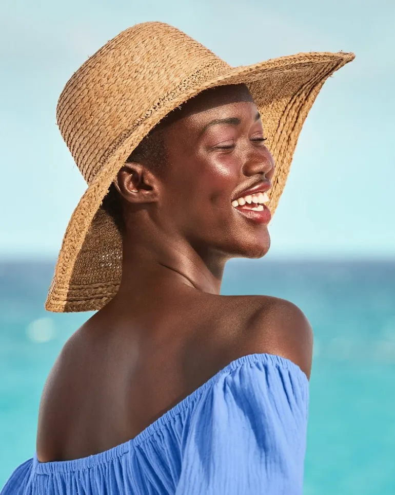 Outlet Tommy Bahama Raffia Braided Floppy Hat Natural