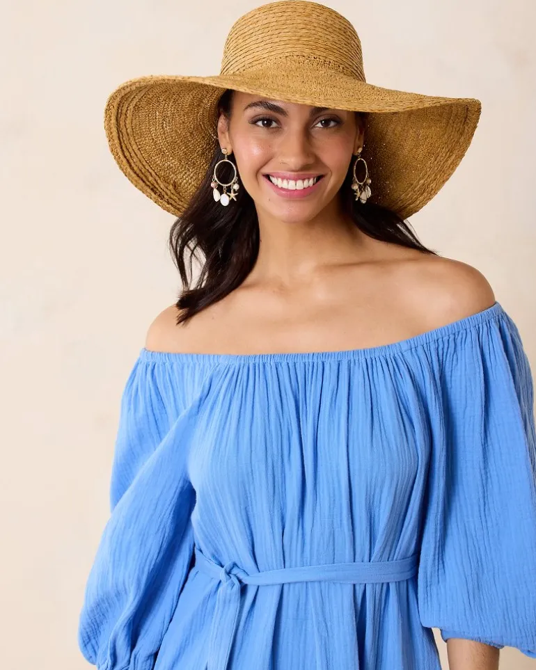 Outlet Tommy Bahama Raffia Braided Floppy Hat Natural
