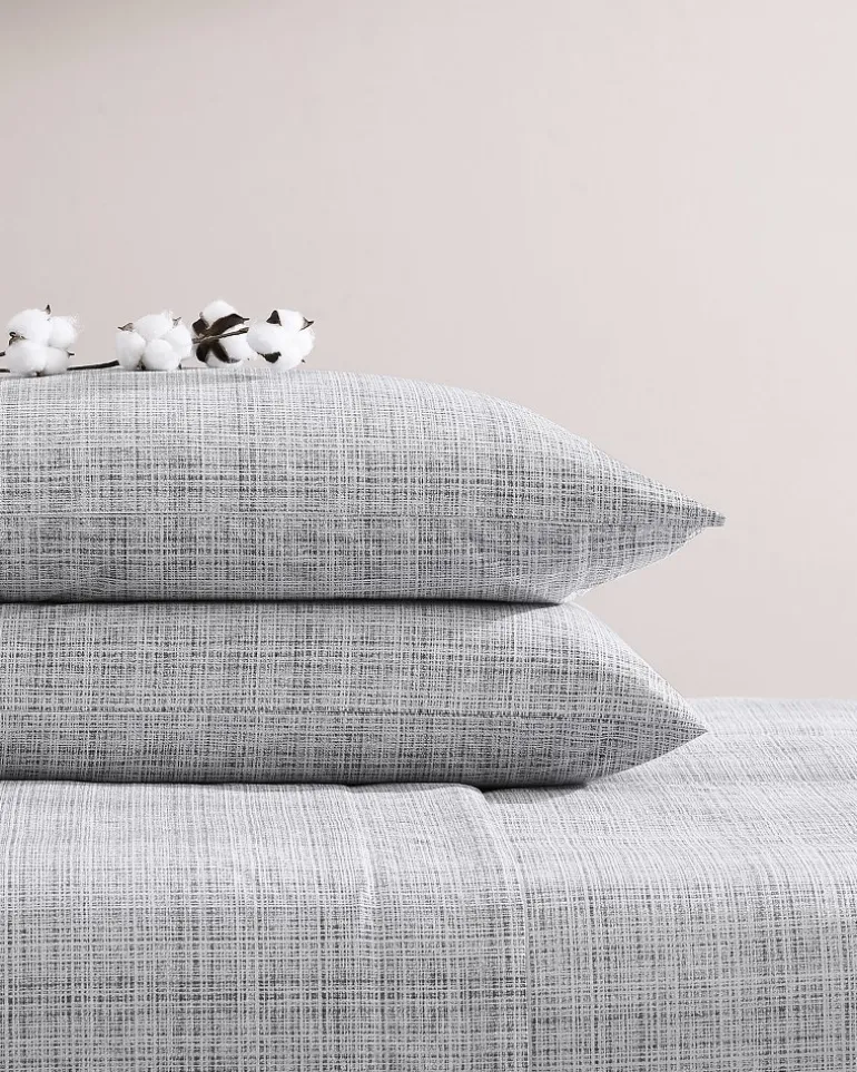 New Tommy Bahama Raffia Linen King Sheet Set Grey