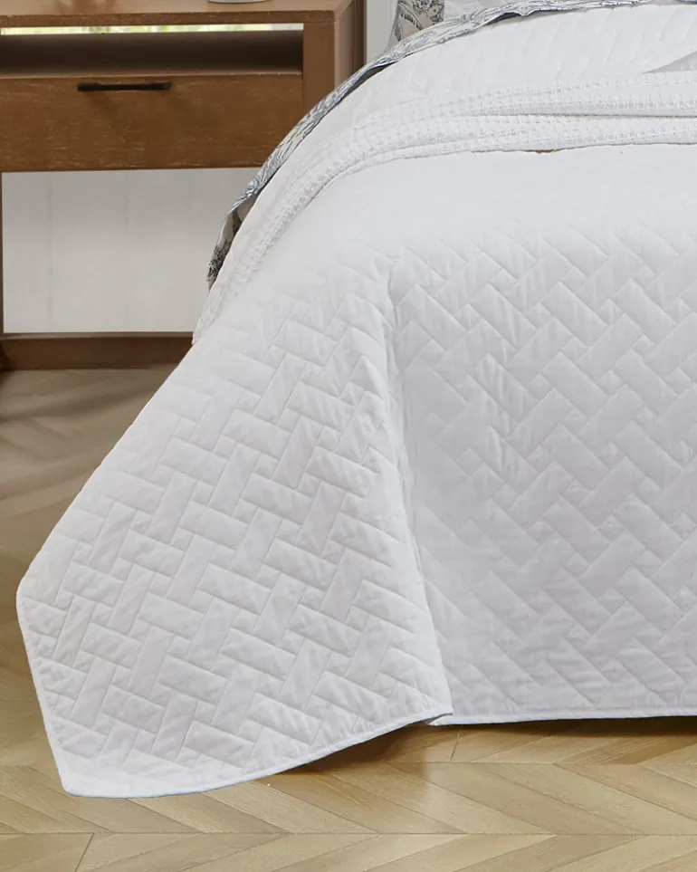 New Tommy Bahama Raffia Solid 2-Piece Twin Quilt Set White