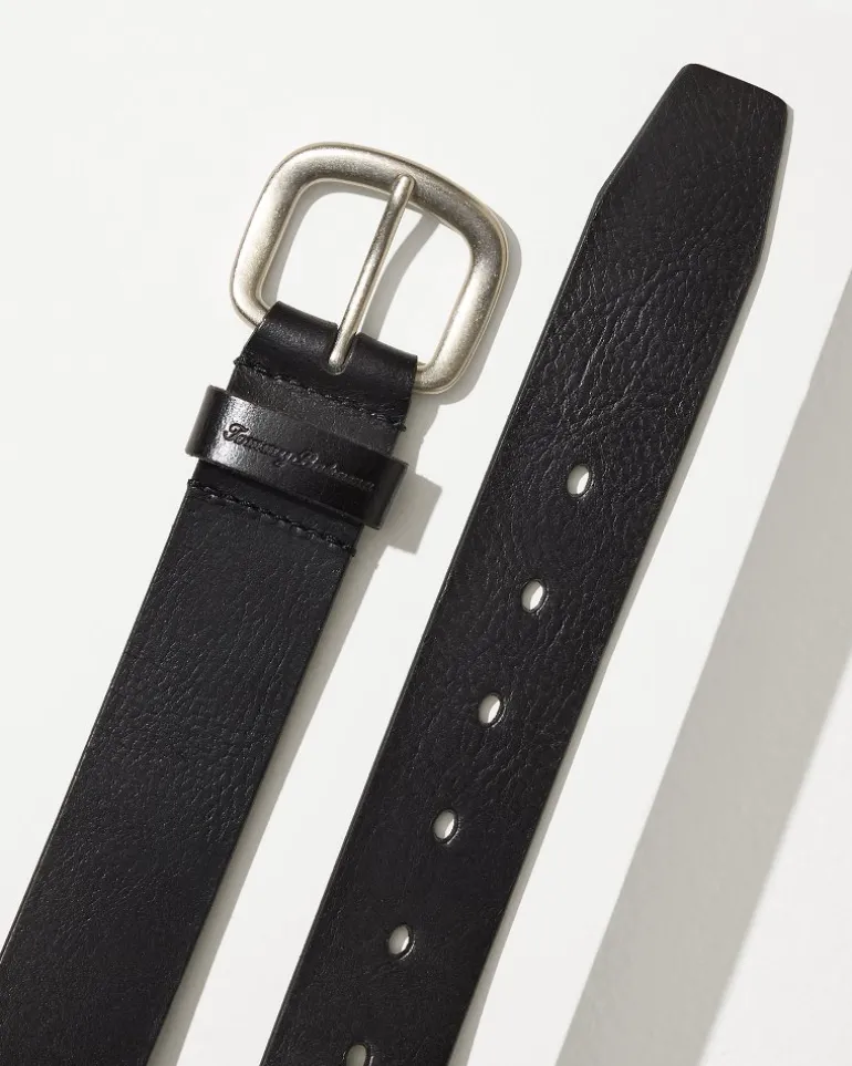 Flash Sale Tommy Bahama Raw Edge Leather Belt Black