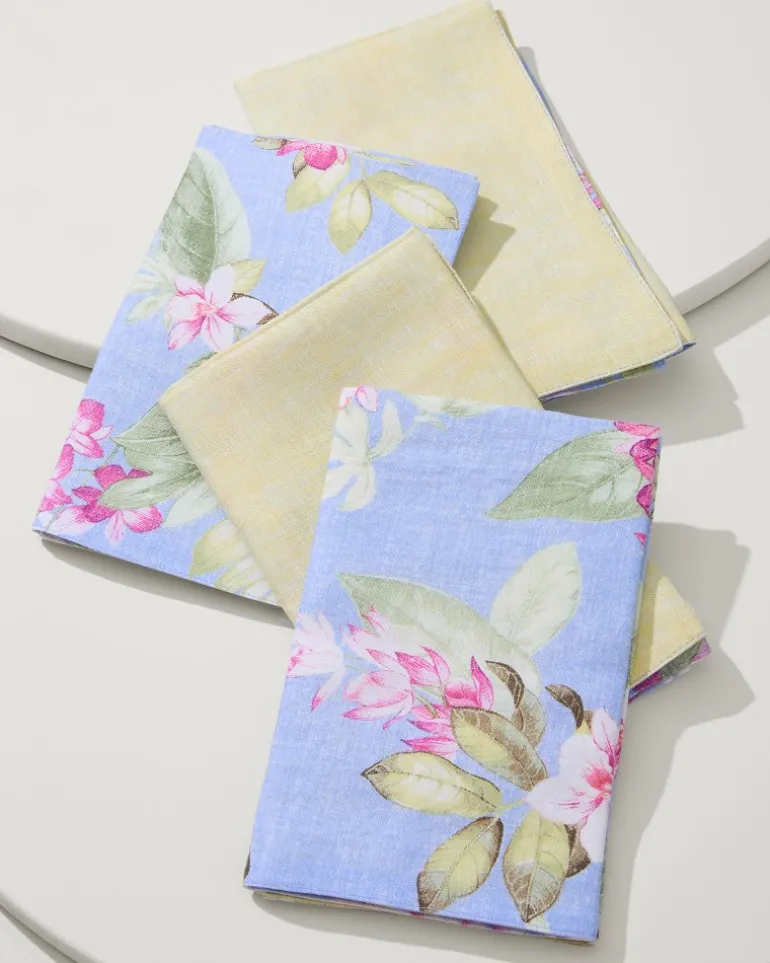 Cheap Tommy Bahama Upcycled Reversible Linen Dinner Napkins - Set of 4 Ray