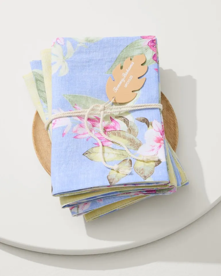 Cheap Tommy Bahama Upcycled Reversible Linen Dinner Napkins - Set of 4 Ray