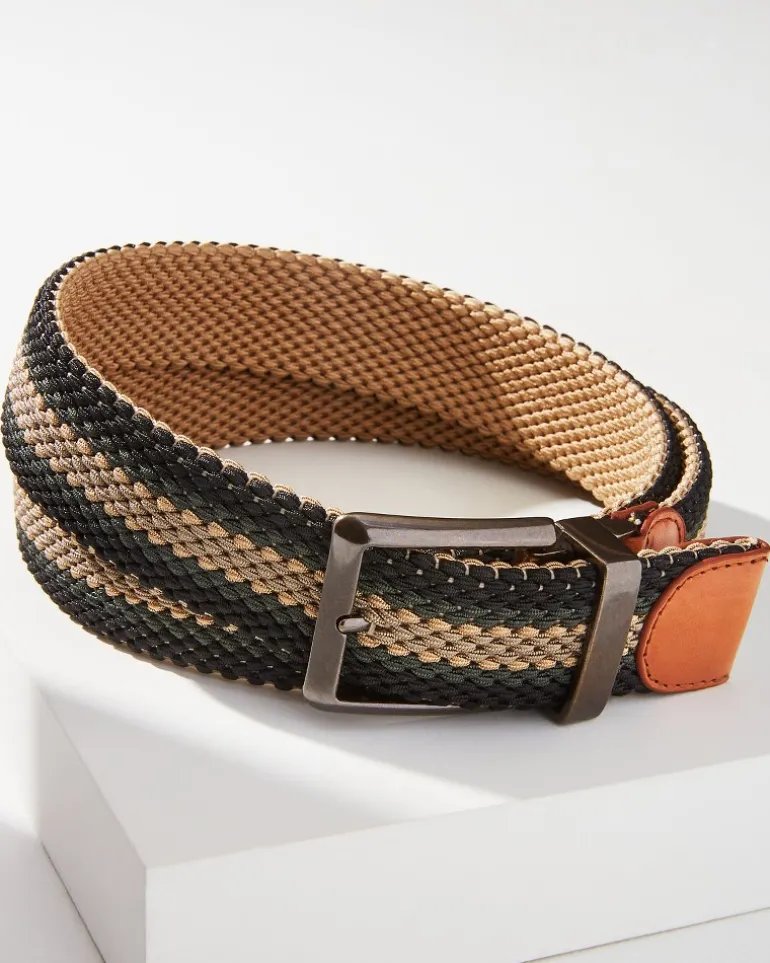New Tommy Bahama Reversible Stretch Cord Belt Khaki