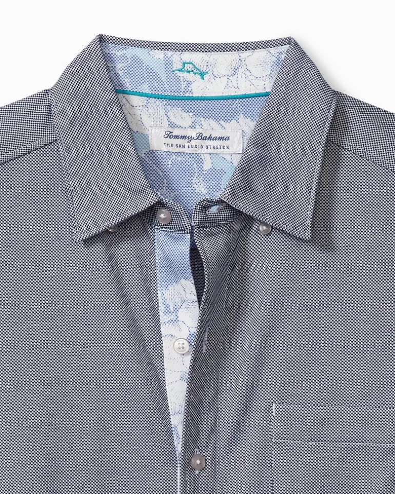 Fashion Tommy Bahama San Lucio Cali Blooms Happy Hour Stretch Knit Shirt Bering Blue