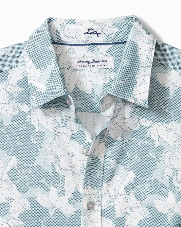 Fashion Tommy Bahama San Lucio Cali Blooms Stretch Knit Shirt Seven Seas