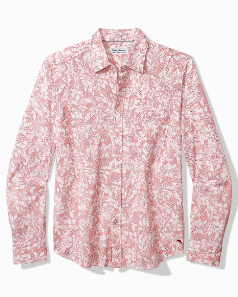Outlet Tommy Bahama San Lucio Casa Vines Stretch Knit Shirt Rose Red