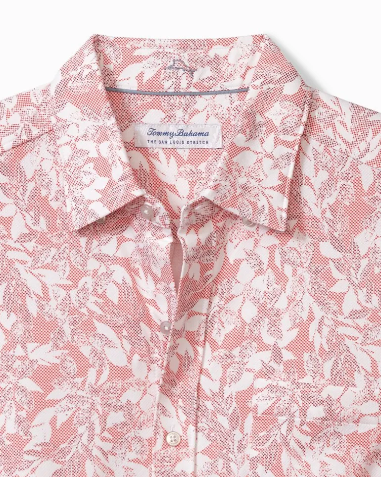 Outlet Tommy Bahama San Lucio Casa Vines Stretch Knit Shirt Rose Red