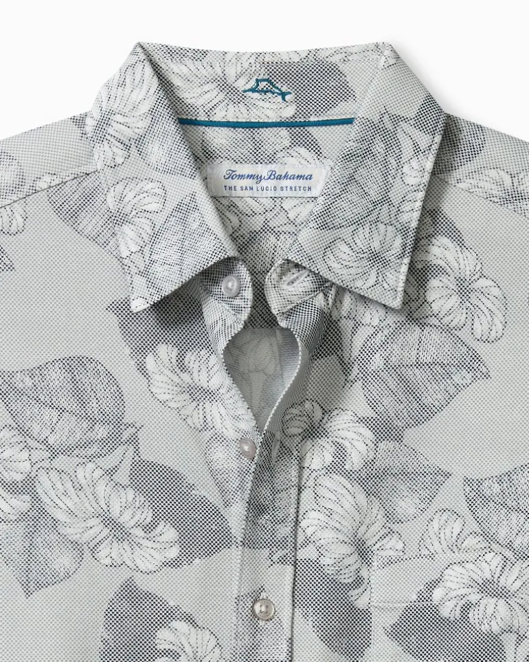 Shop Tommy Bahama San Lucio Harbor Garden Stretch Knit Shirt Ash Grey