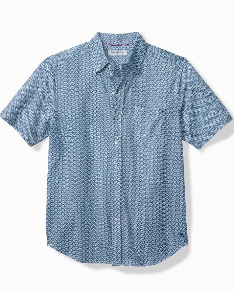 Fashion Tommy Bahama San Lucio Plaza Geo Stretch Knit Shirt Island Navy