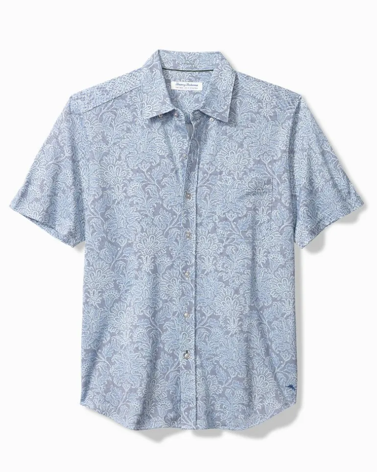 Best Sale Tommy Bahama San Lucio Soiree Stretch Knit Shirt Dockside Blue