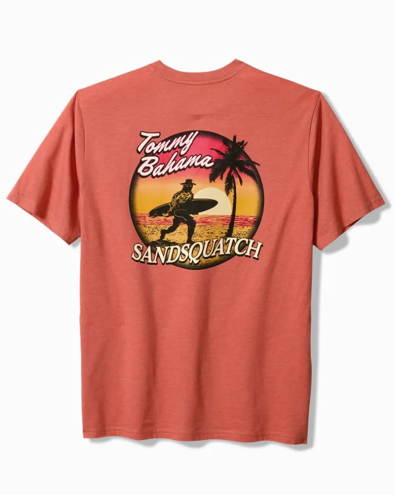 Clearance Tommy Bahama Sandsquatch Pocket T-Shirt Red Ginger Heather