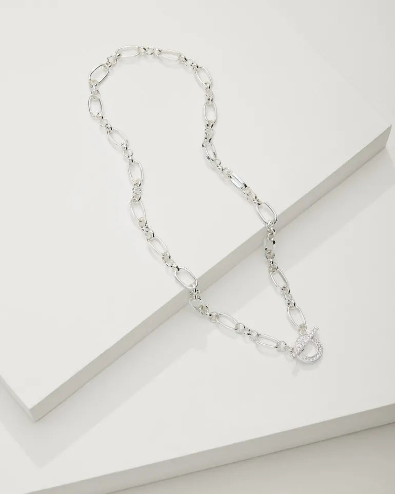 Outlet Tommy Bahama Sanibel Island Crystal Link Necklace Silver