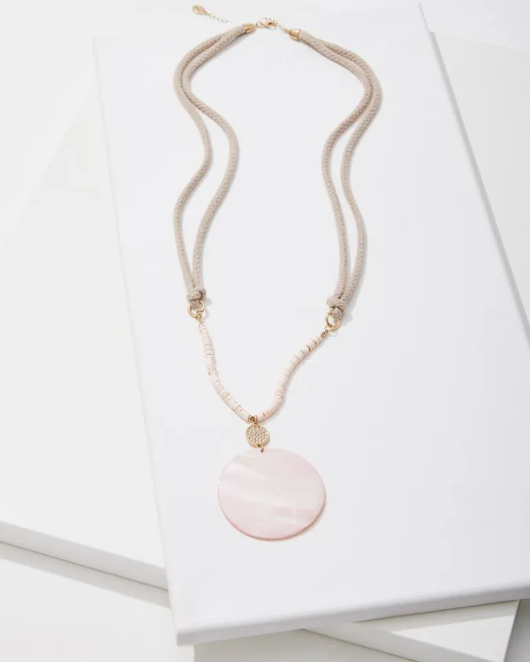 Store Tommy Bahama Sanibel Island Large Mother-of-Pearl Pendant Necklace Pink