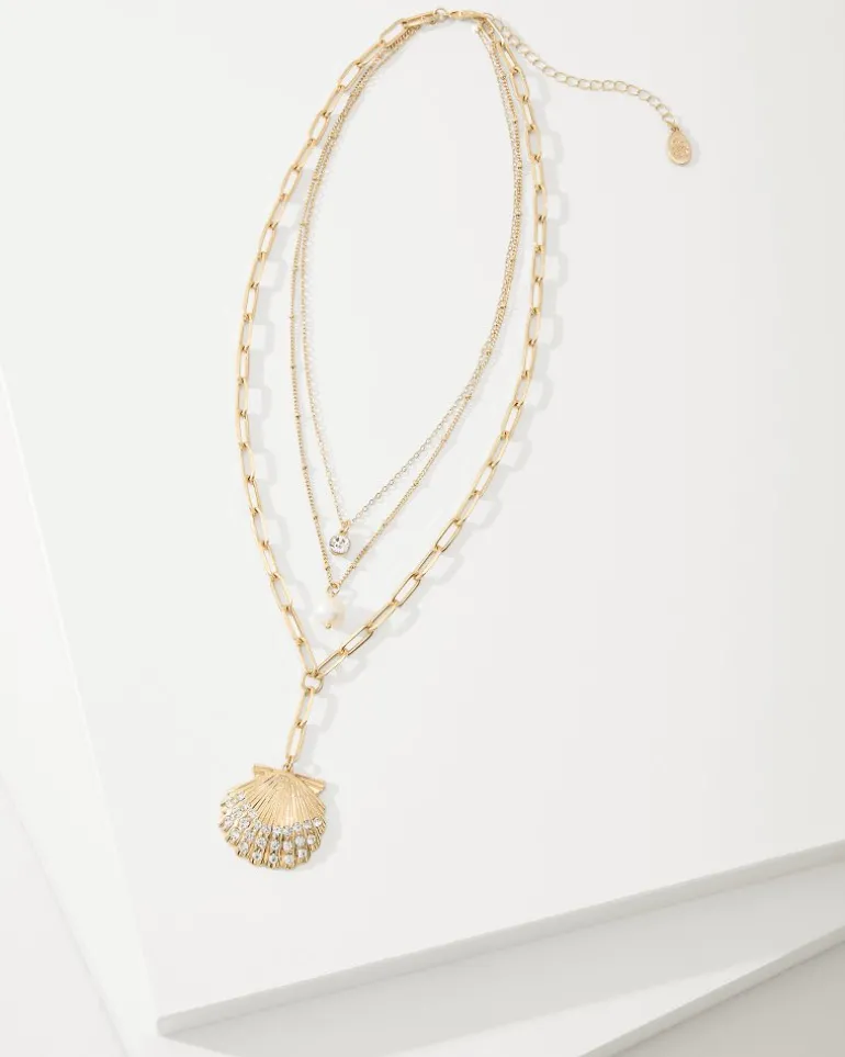 Best Tommy Bahama Sanibel Island Layered Shell Pendant Necklace Gold