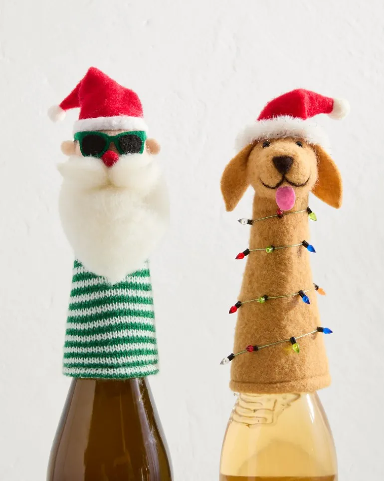 Shop Tommy Bahama Santa & Retriever Bottle Topper Set Multicolor