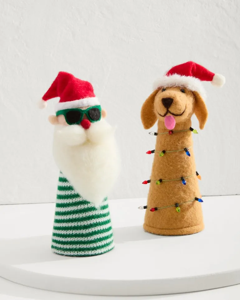 Shop Tommy Bahama Santa & Retriever Bottle Topper Set Multicolor