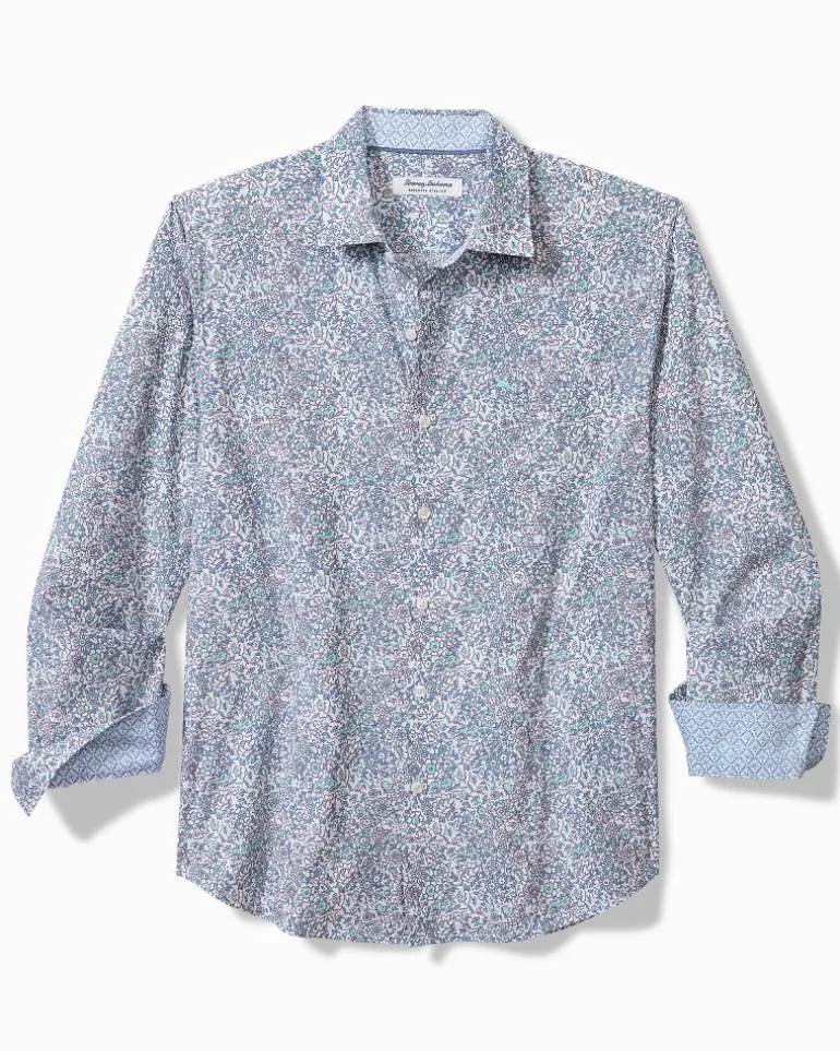 Online Tommy Bahama Sarasota Stretch Blue Flora IslandZone® Shirt Glass Bead Blue
