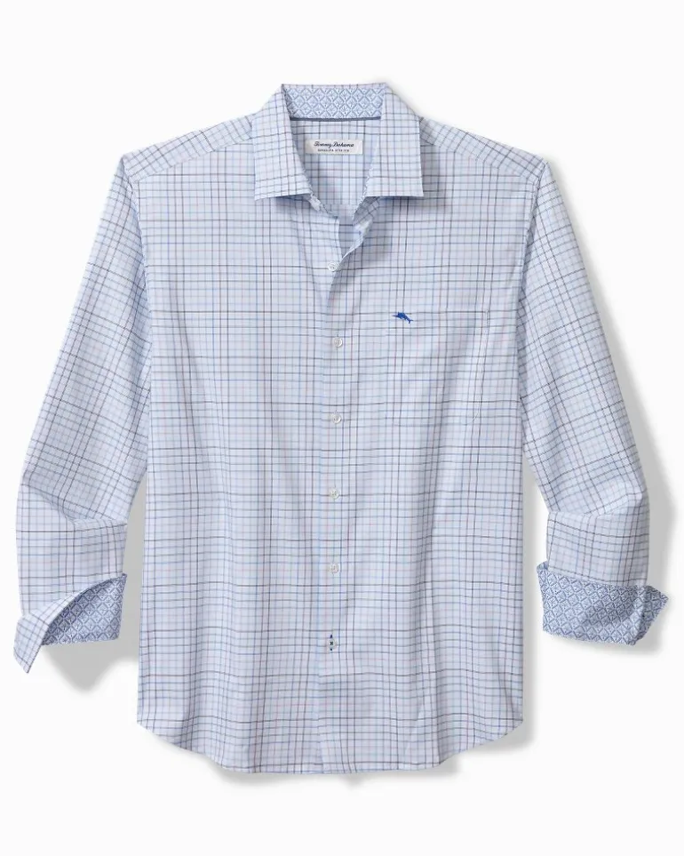 Best Sale Tommy Bahama Sarasota Stretch Cabo Check IslandZone® Shirt Chambray Blue
