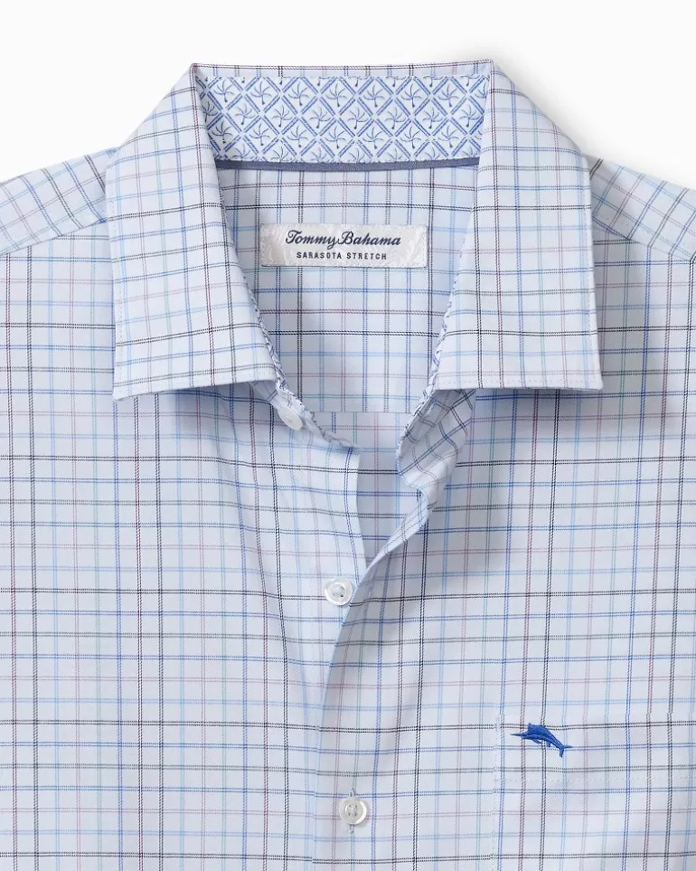 Best Sale Tommy Bahama Sarasota Stretch Cabo Check IslandZone® Shirt Chambray Blue