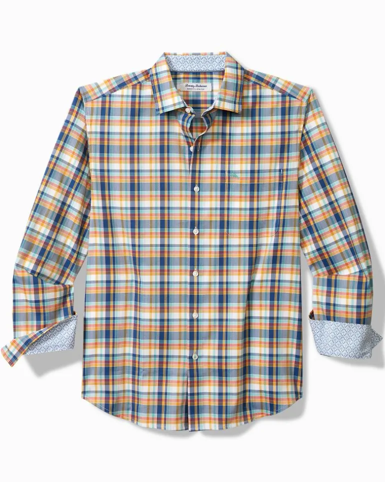 Cheap Tommy Bahama Sarasota Stretch Grenada Check IslandZone® Shirt Dockside Blue
